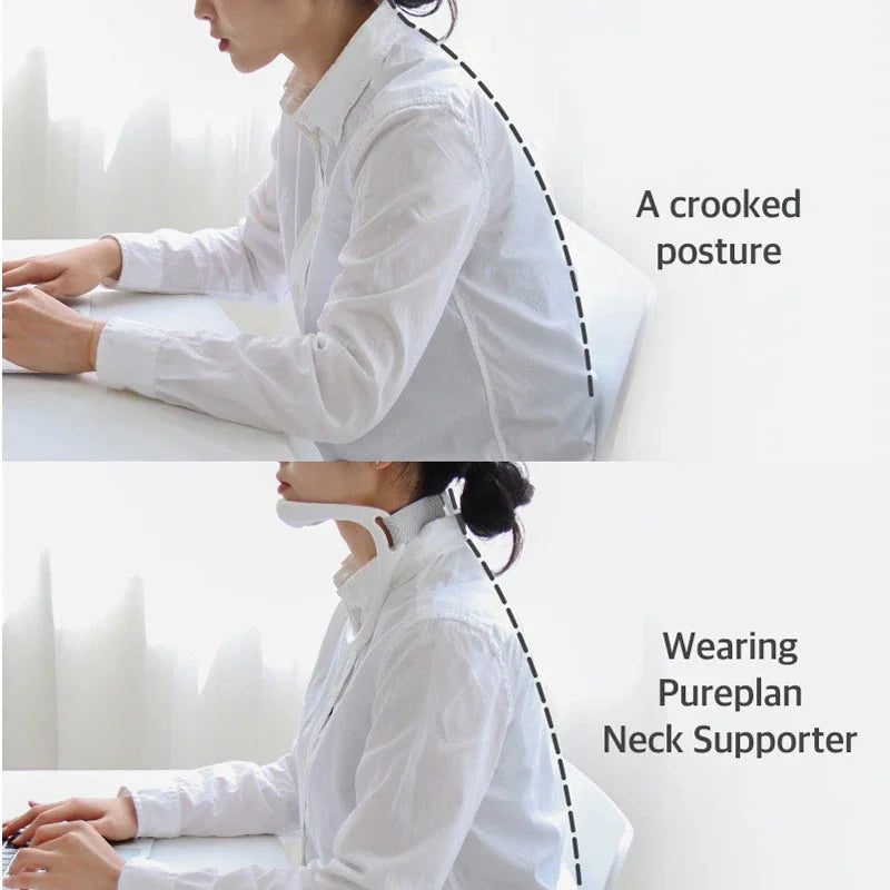 Adjustable Cervical Neck Brace Posture Corrector & Traction Support White